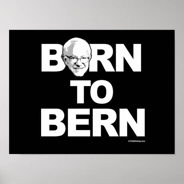Poster Bernie Sanders - Né à Berne - - Humour politique (Devant)