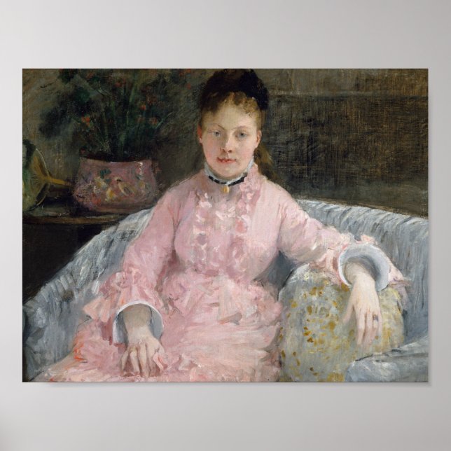 Poster Berthe Morisot - Robe Rose (Devant)