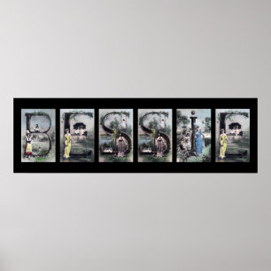 Poster BESSIE Alphabet Vintage Lettre Nom Art