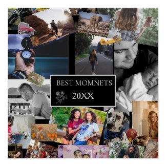 Poster Best Moments New Year Photo Collage