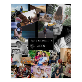 Poster Best Moments New Year Photo Collage