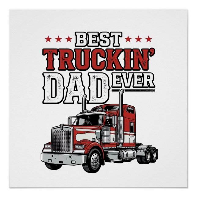 Poster Best Truckin Dad Ever Vintage Truck Shirt Design_1 (Devant)