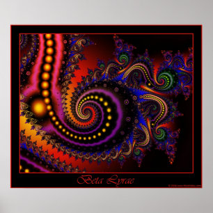 poster Beta Lyrae - frontière rouge