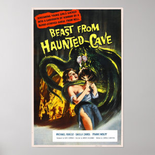 Poster Bête d'affiche hantée de caverne