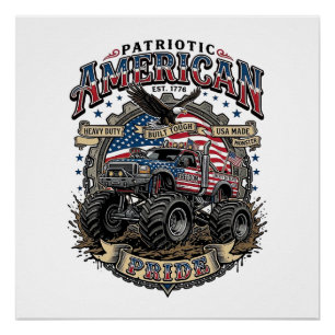 Poster Bête Diesel Patriotique Monstre de la Liberté Cami