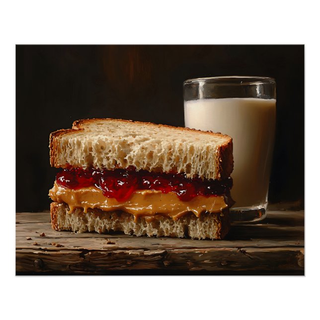 Poster Beurre d'arachide et sandwich sandwich à la gelée  (Devant)