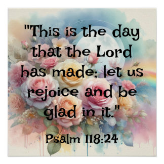 Poster Bible motivational text on floral watercolor