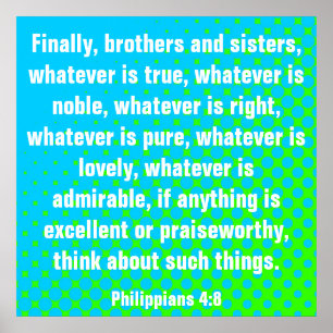 Poster Bible verse Philippiens 4:8