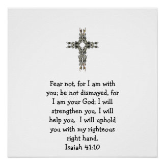 Poster Bible Verses Inspirational Quote Isaiah 41:10