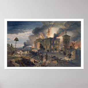 Poster Bibliothèque publique et temple des vents, plat de