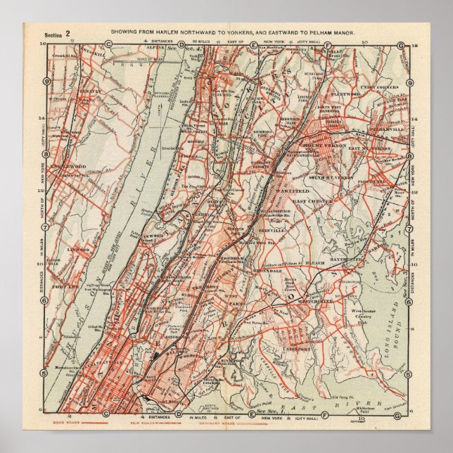 Poster Bicycle Roads in New York and Conneticut 3 (Devant)