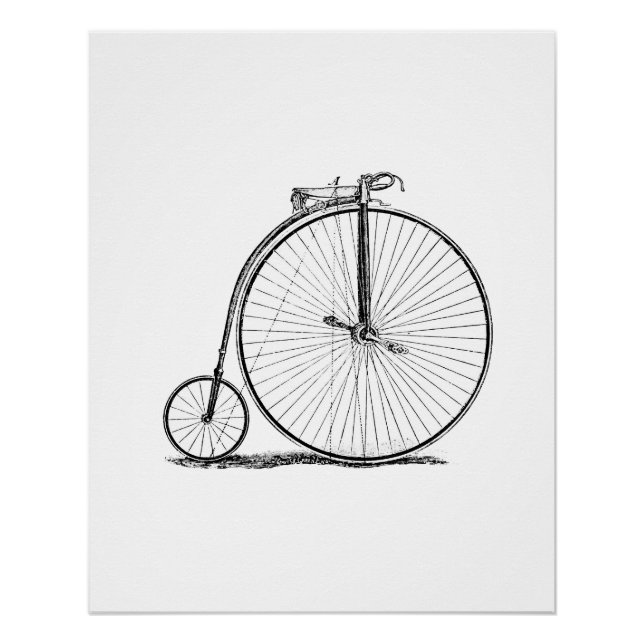 Poster Bicyclette à grande roue Penny Farthing (Devant)