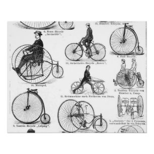 Poster Bicyclette à grande roue Penny Farthing