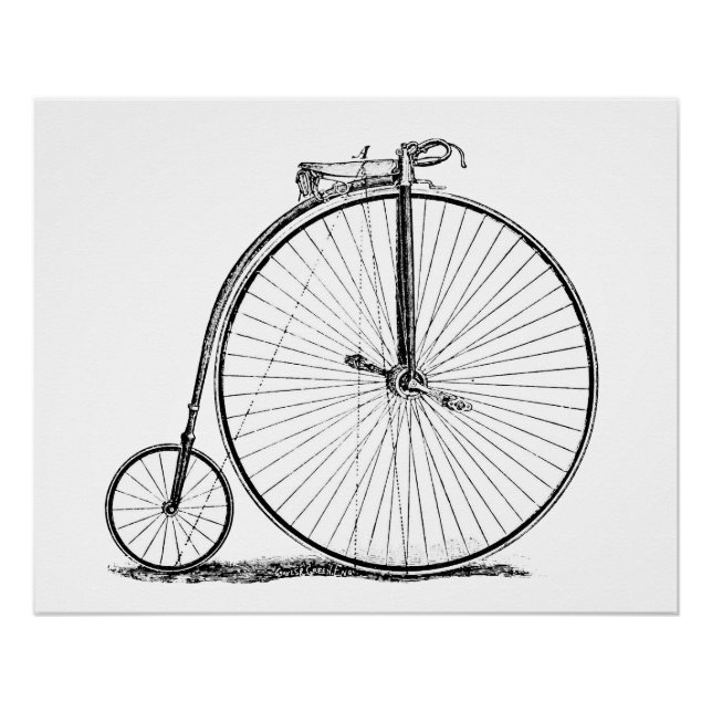Poster Bicyclette à grande roue Penny Farthing (Devant)