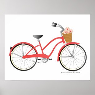 Poster Bicyclette rouge