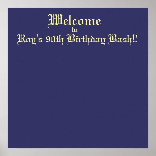 Poster Bienvenue, à, le 90e anniversaire de Roy Bash! ! (Devant)