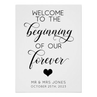 Poster Bienvenue Au Début De Notre Mariage Éternel