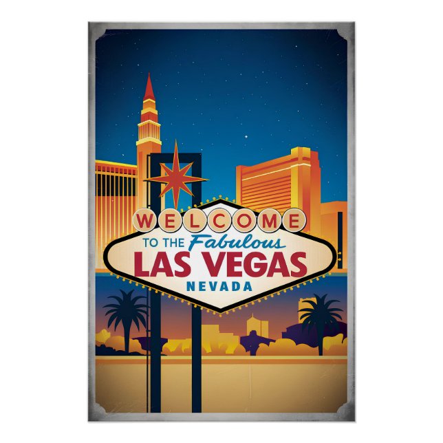 Poster Bienvenue au fabuleux Las Vegas Nevada (Devant)