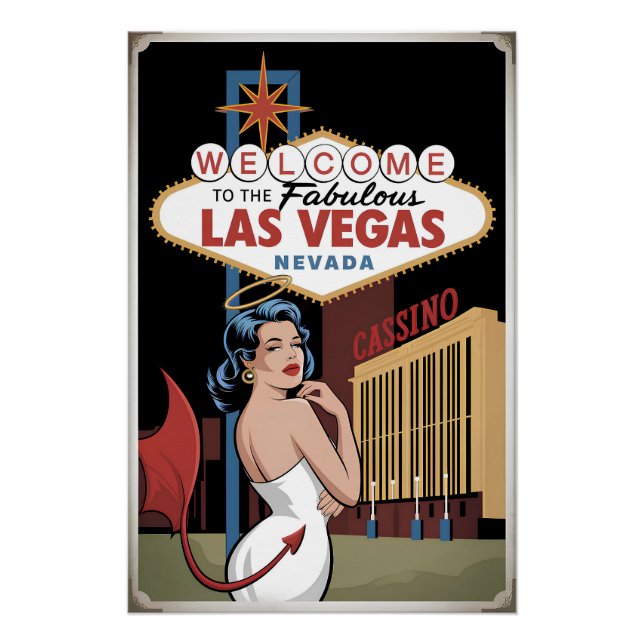 Poster Bienvenue au fabuleux Las Vegas Nevada (Devant)