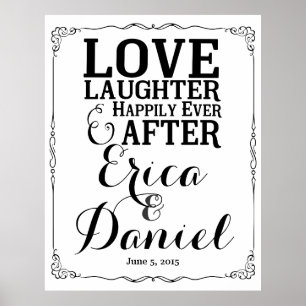 Poster bienvenue au mariage heureux après