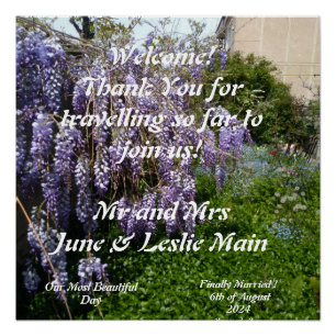 Poster Bienvenue au mariage Wisteria