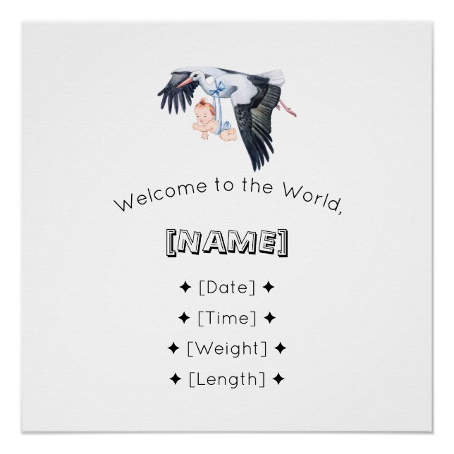 Poster Bienvenue dans la barre World Custom Name & Birth  (Devant)