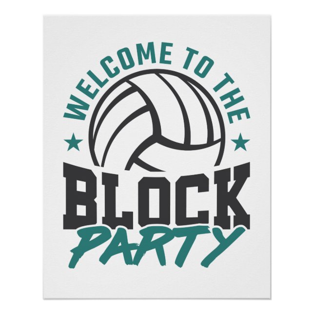Poster Bienvenue dans le bloc médian de volleyball du blo (Devant)