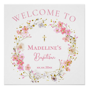 Poster Bienvenue pour un baptême