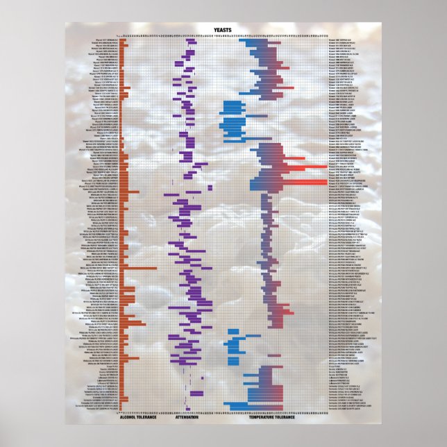 Poster Bière Par Les Numéros - Levure (Devant)