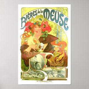 Poster Bières de la Meuse, Alphonse Mucha