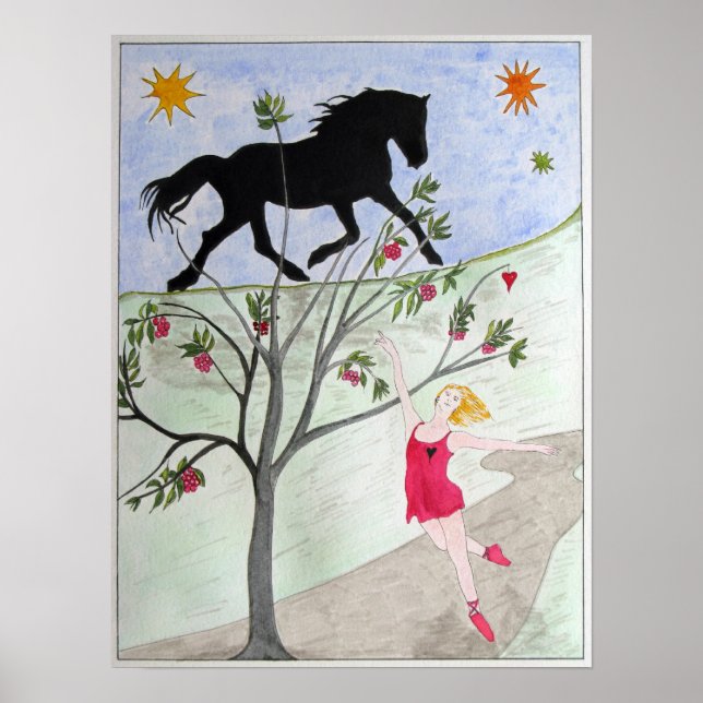 Poster 'Big Black Horse And A Cherry Tree' (Devant)