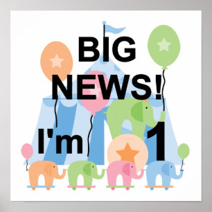 Poster Big News Circus 1er Anniversaire T-shirts et cadea