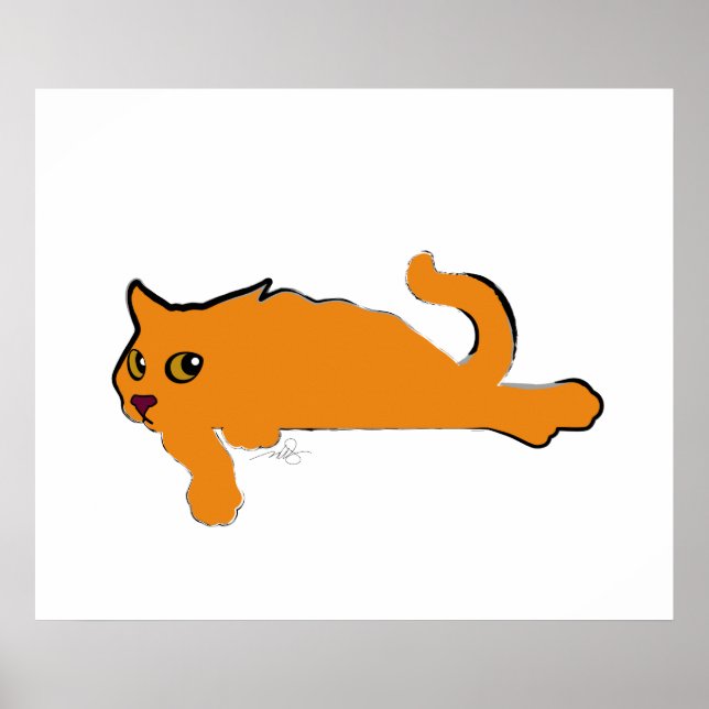 Poster Big Orange Cat Art (Devant)