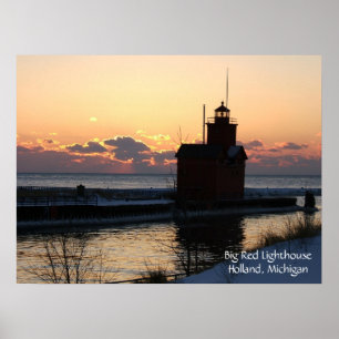 Poster Big Red Lighthouse
