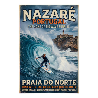 Poster Big-Wave-Surfen à Nazaré