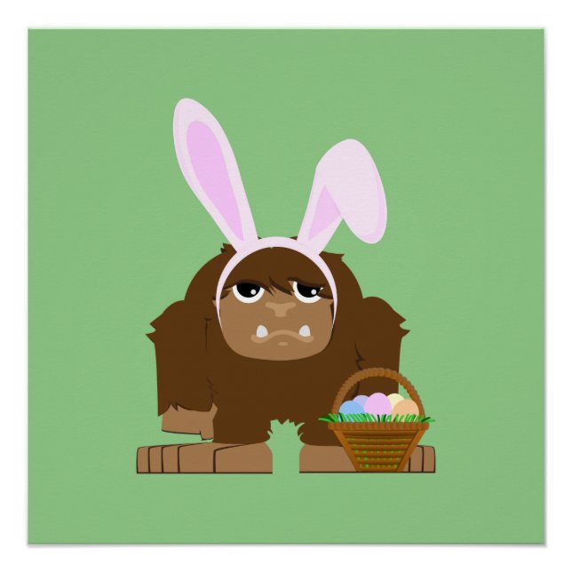 Poster Bigfoot Pâques mignon (Devant)