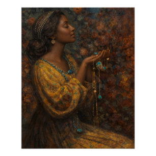 Poster Bijoux par Mostyn avec femme noire