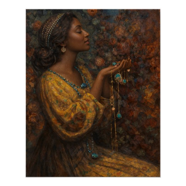 Poster Bijoux par Mostyn avec femme noire (Devant)