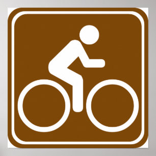 Poster Bike Trail Highway Sign