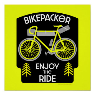 Poster Bikepacking Débordement Tourisme Camping