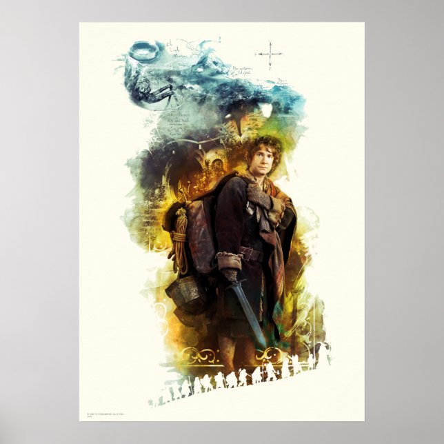 Poster BILBO BAGGINS™ et la société des nains Graphique (Devant)