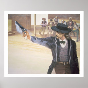 Poster "Bill sauvage" Hickok (1837-76) démontre sa marque