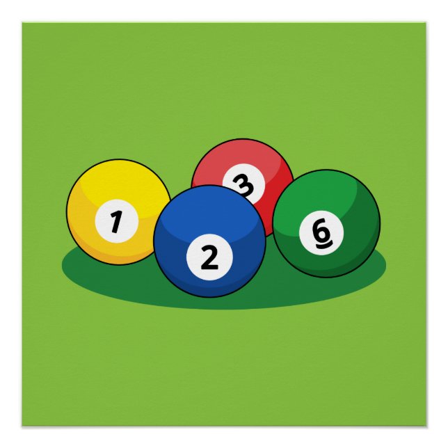 Poster Billard Billard Ballons de billard (Devant)