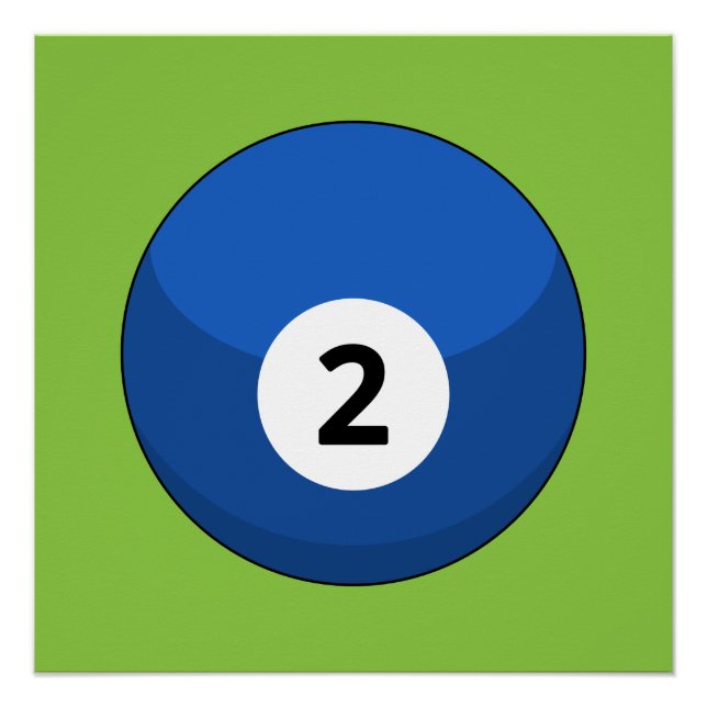 Poster Billard bleu numéro deux (Devant)