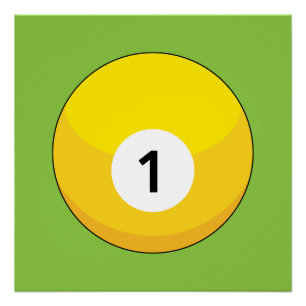 Poster Billard jaune numéro un