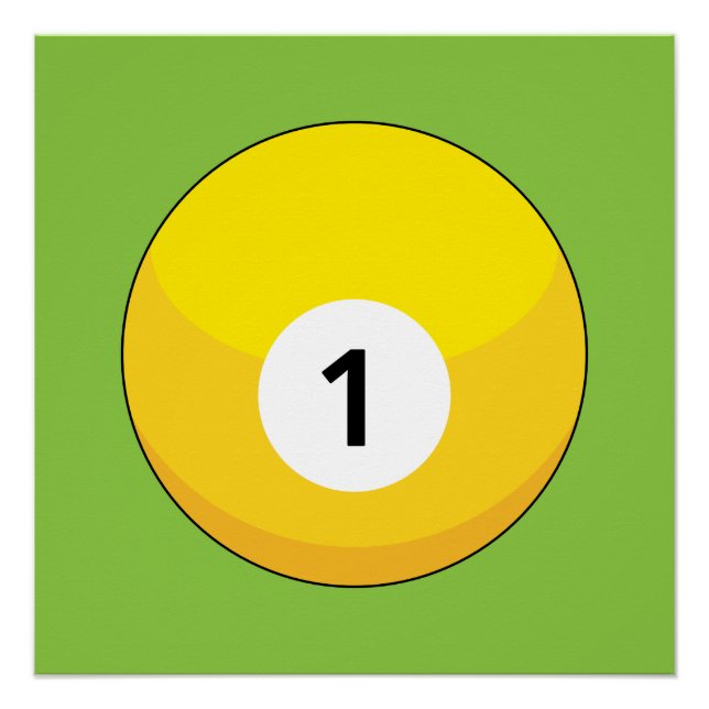 Poster Billard jaune numéro un (Devant)