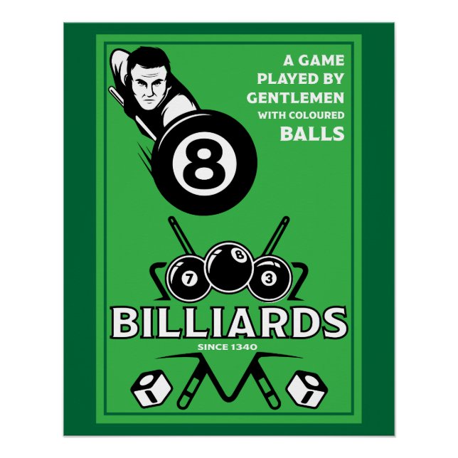 Poster Billards de poche vintage (Devant)