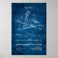 Poster Billiards Brevet Art no 7 Salle de billard 