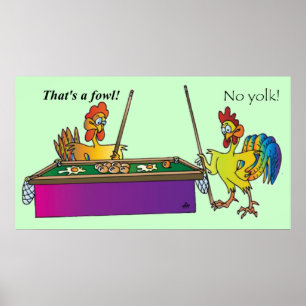 Poster Billiards Chicken