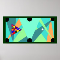 POSTER BILLIARDS Pool Table ABSTRAITE Rack&Ready